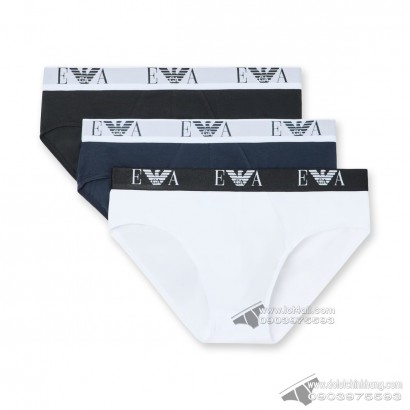 Quần lót nam EA Bold Monogram Stretch Cotton Brief 3-pack Black/Blue/White